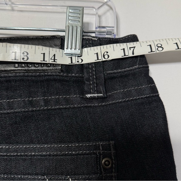 NEW Baccini Black Women's Denim Jeans with Rhinestone Pockets Size 12P - Picture 3 of 13